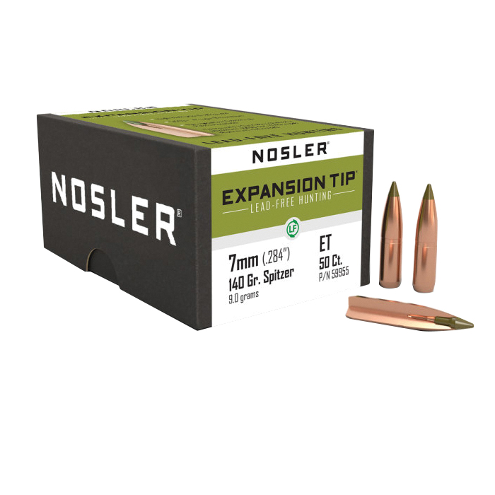 Nosler Expansion Tip 7mm CBTPT Rifle Bullet, 140 gr 0.284" 50rds - Nosler