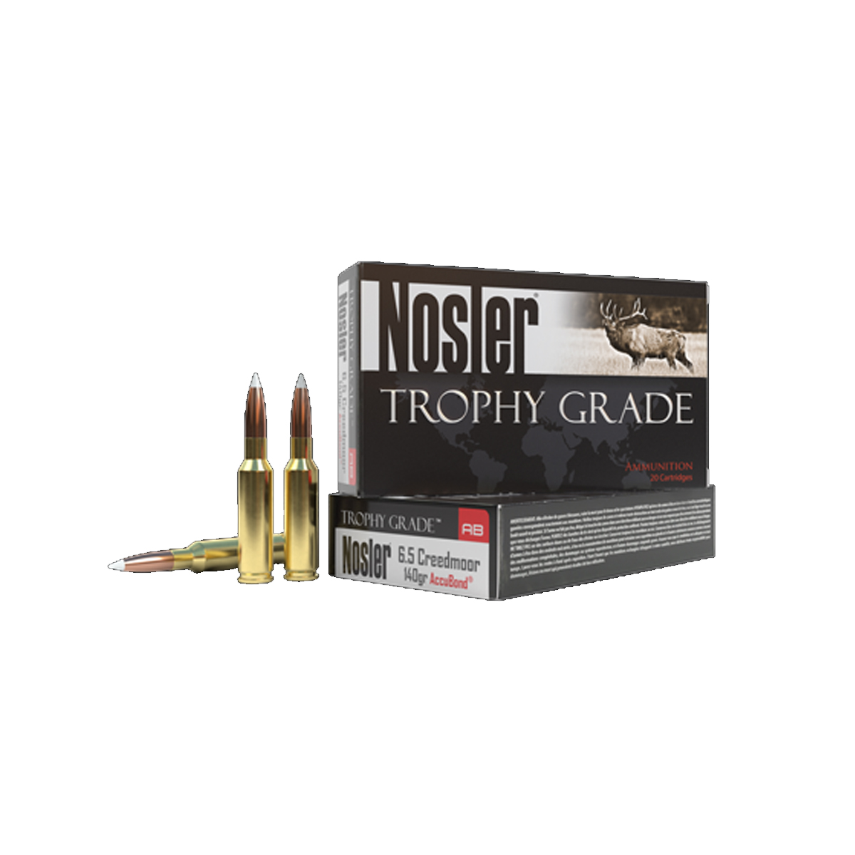Nosler Trophy Grade 6.5 Creedmoor 140 gr AccuBond 20 Rounds Ammunition - 60080 - Nosler