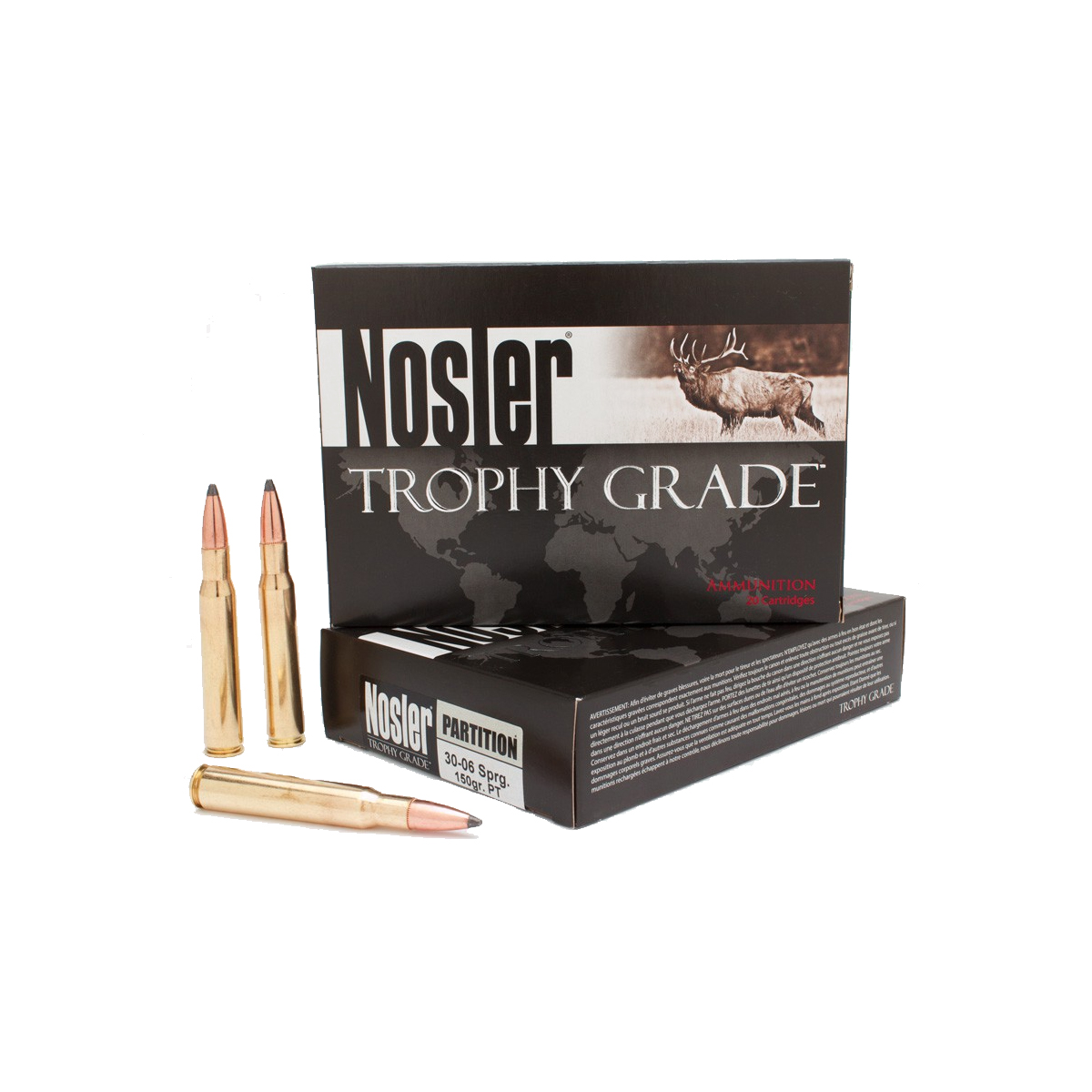 Nosler Trophy Grade 30-06 Springfield 150 gr Partition 20 Rounds Ammunition - 60055 - Nosler