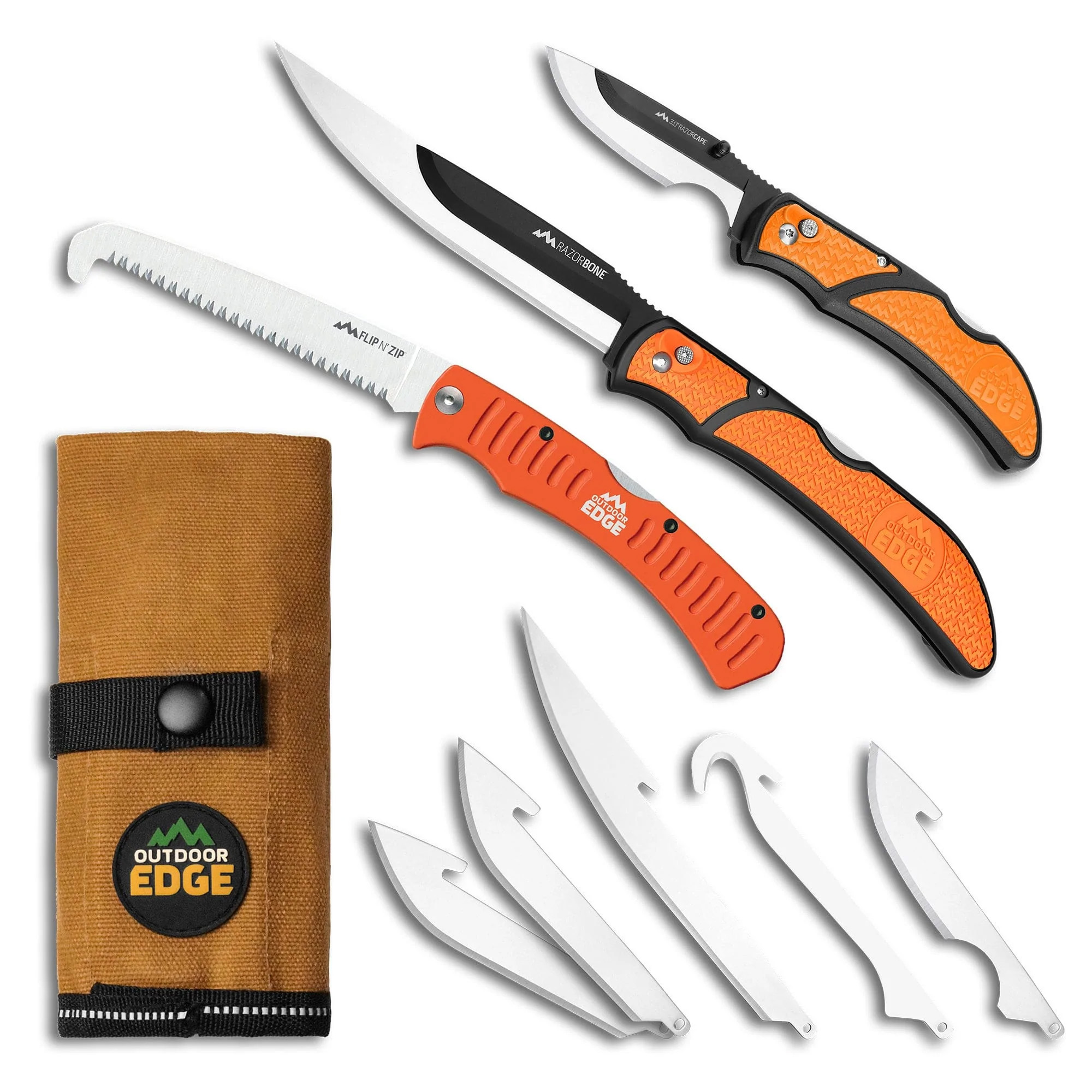 Outdoor Edge Razorguide Pak 10.8" Knife, Black - RGP1