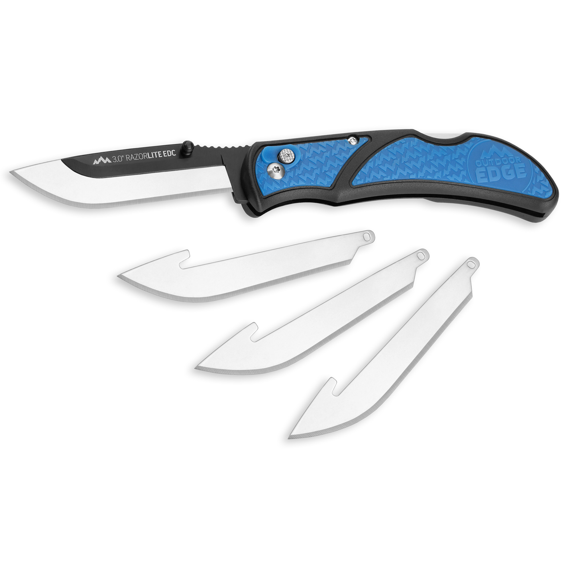 Outdoor Edge Razor EDC Lite 6.8" Knife, Black, Blue - RLU3040C - Outdoor Edge Knives