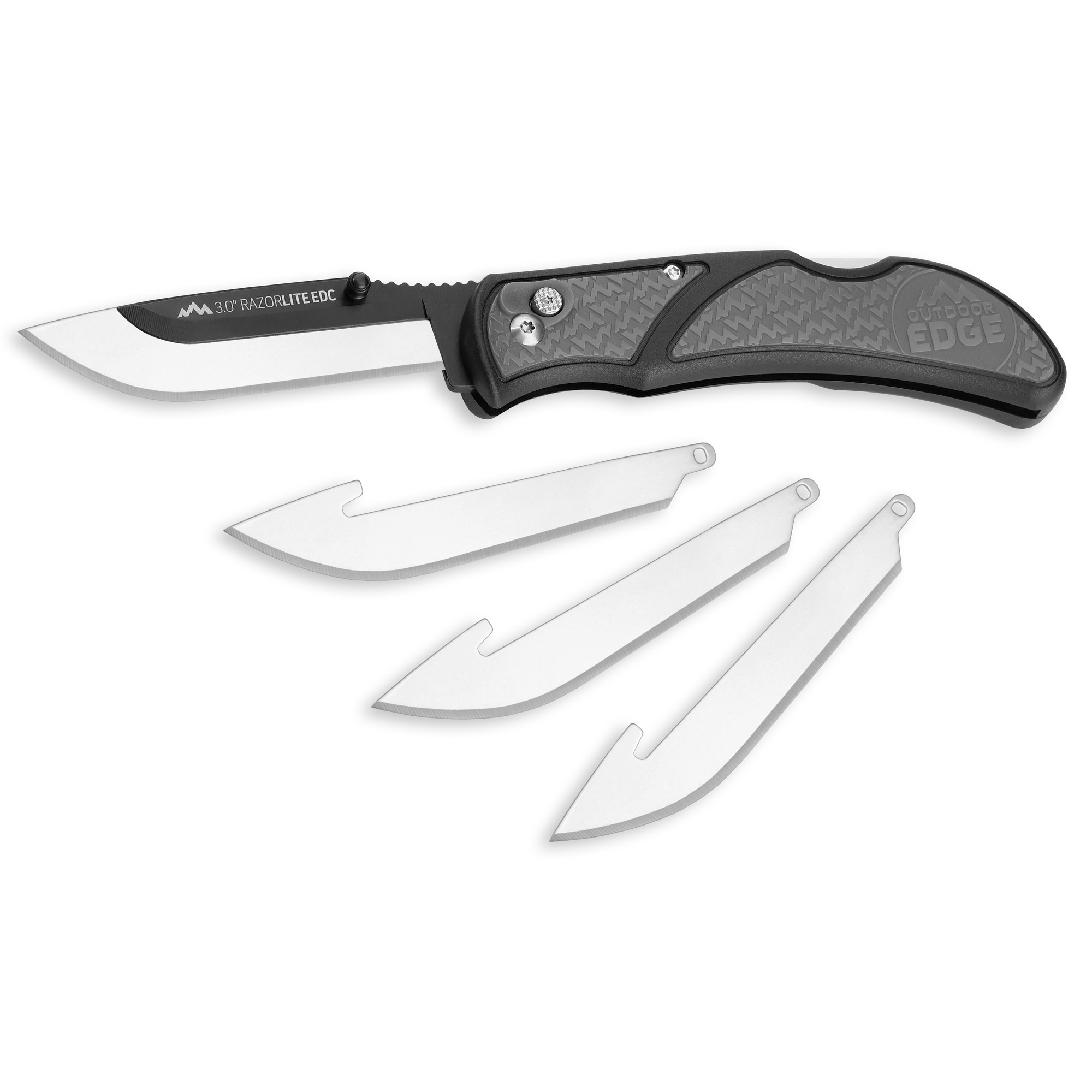 Outdoor Edge Razor EDC Lite 6.8" Knife, Black, Gray - RLY3050C - Outdoor Edge Knives