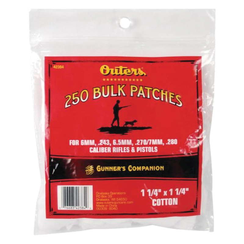 Outers .23 Cal/.28 Cal Bulk Cleaning Patch, Carton of 250