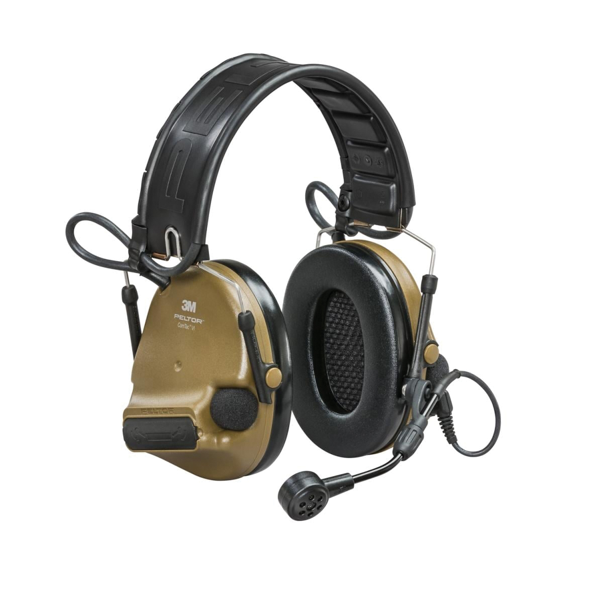 3M Peltor ComTac VI 20/23 dB NIB Hearing Defender Headset, Coyote Brown - 3M Peltor