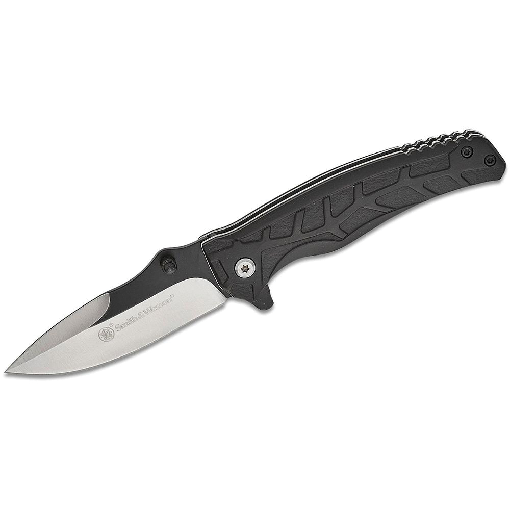 Smith & Wesson Extreme Ops Two-Tone Folding Knife Drop Point, Black - Smith & Wesson