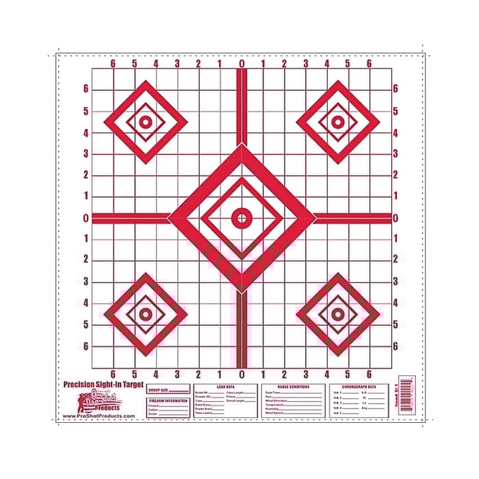 ProShot Diamond Precision Sight-In Target, Red - Proshot