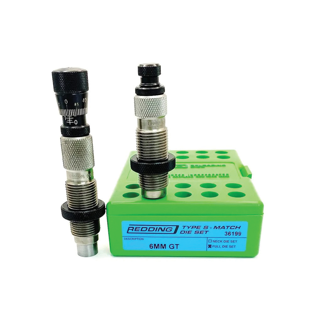 Redding Reloading Equipment 6mm GT Rifle Type-S Match Full-Length Bushing 2-Die Set - Redding Reloading Equipment