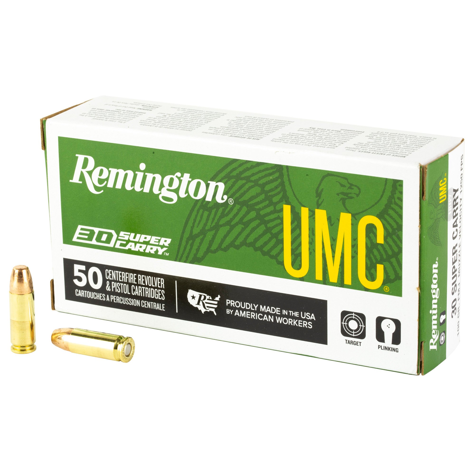 Remington UMC .30 Super Carry Ammunition, 50 Rounds FMJ 100Gr - R20015 - Remington