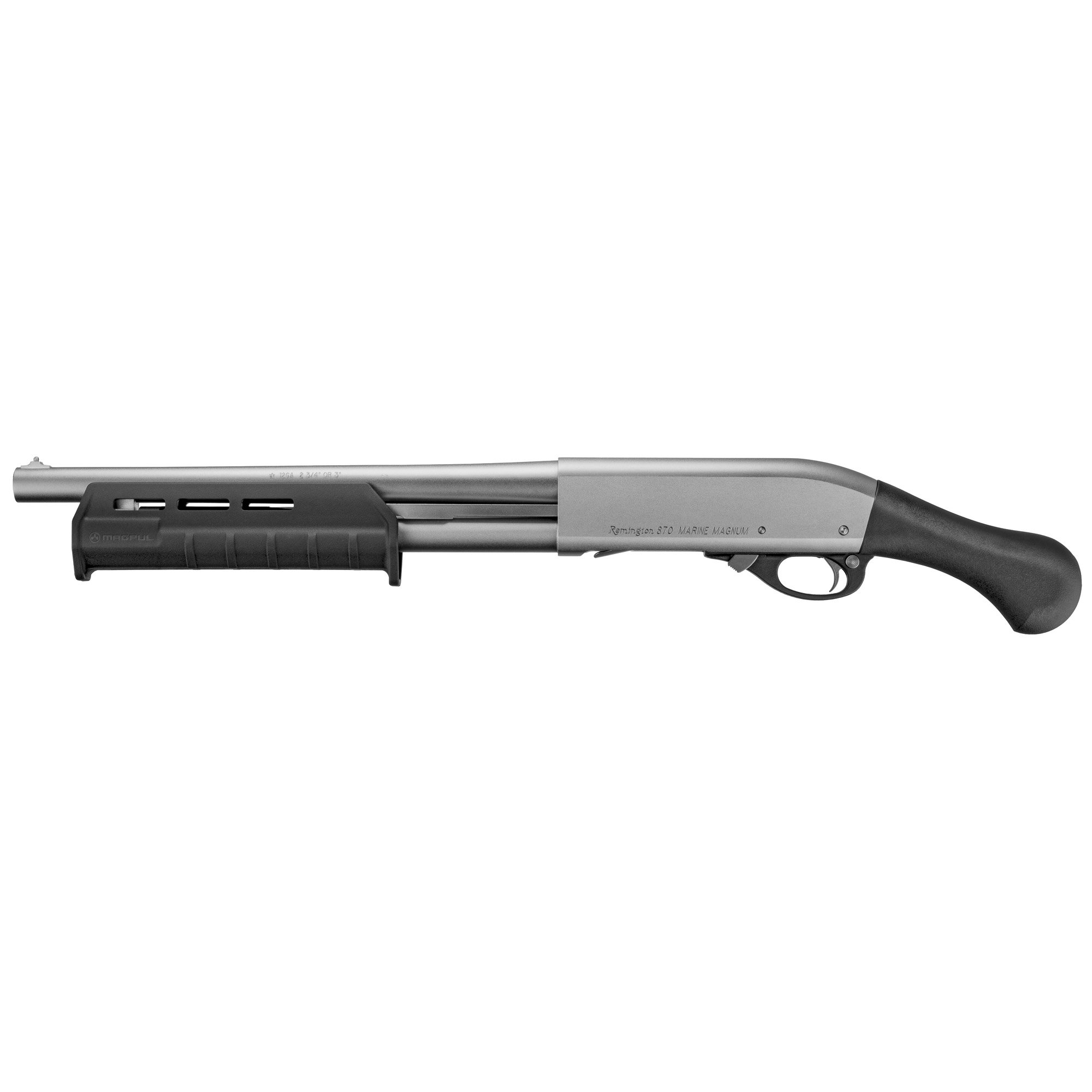 Remington 870 12 Gauge Pump Action Shotgun, 14" Barrel, Silver - R81312 - Remington