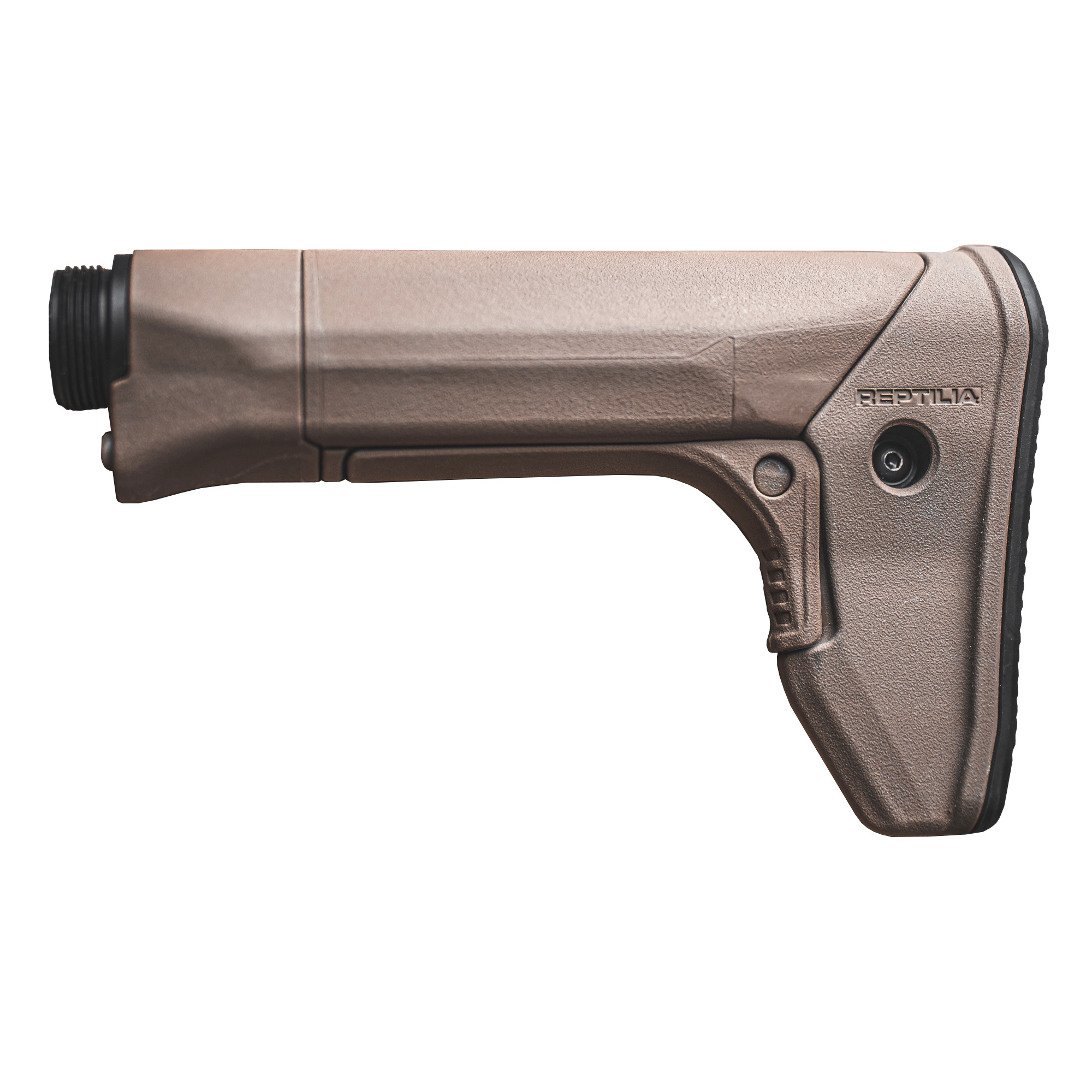 Reptilia RECC-E, Rifle Stock, fits AR Buffer Tube, Flat Dark Earth, Includes Receiver Extension - Reptilia