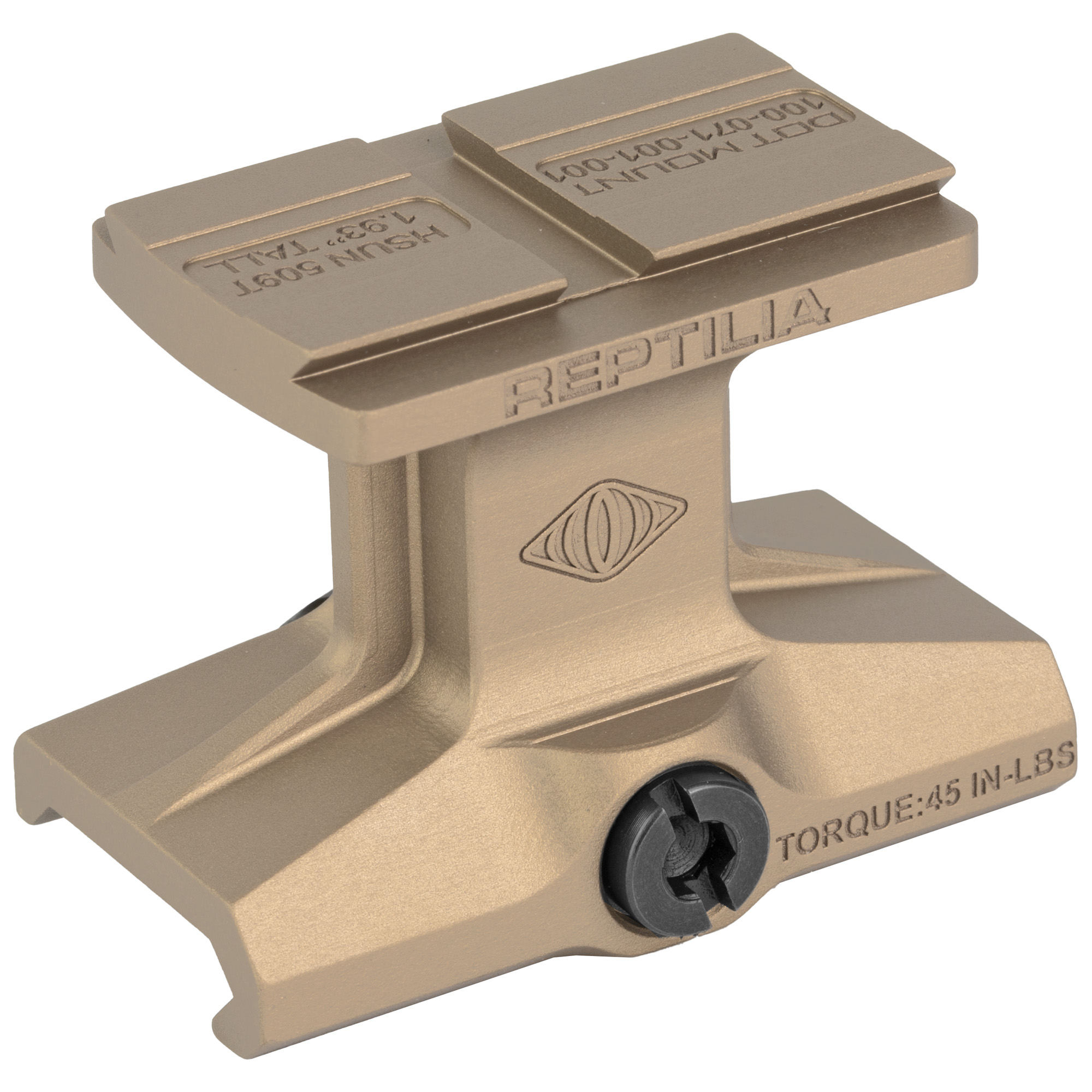 Reptilia DOT Mount, Mount, Flat Dark Earth, 1.93" Height, Holosun 507T, Anodized - Reptilia