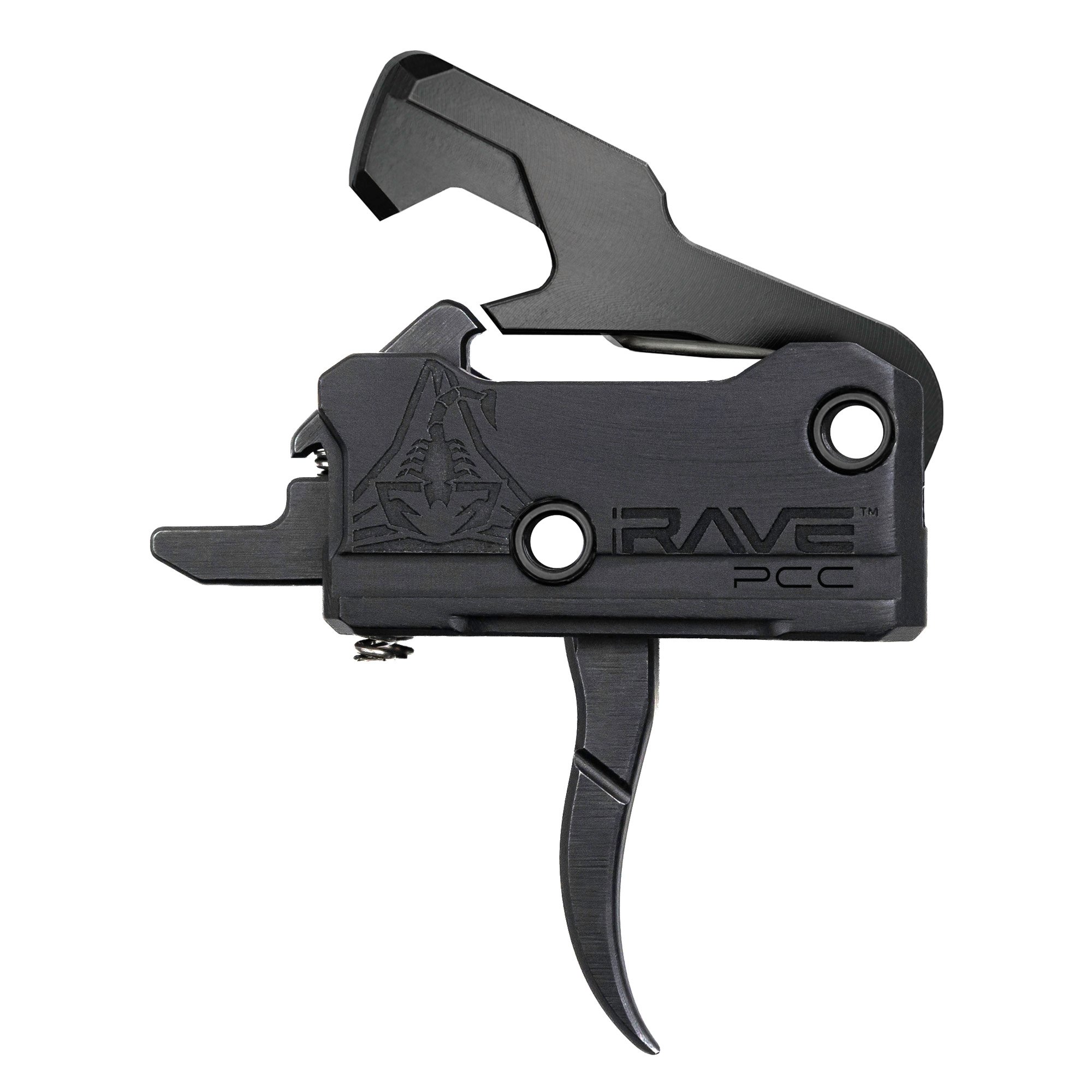 Rise Armament RAVE-PCC Trigger, Nitride Finish, Black, Includes Anti-Walk Pins - Rise Armament