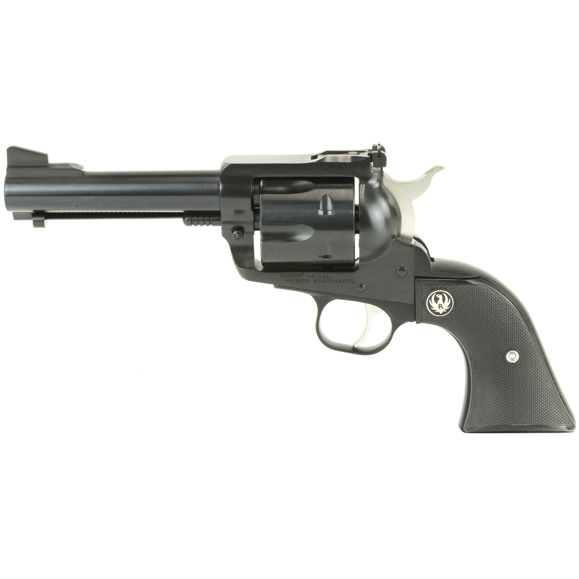 Ruger Blackhawk .45 ACP Revolver, 4.6" Barrel, Adjustable Rear & Ramp Front Sights, Blue - 446 - Ruger