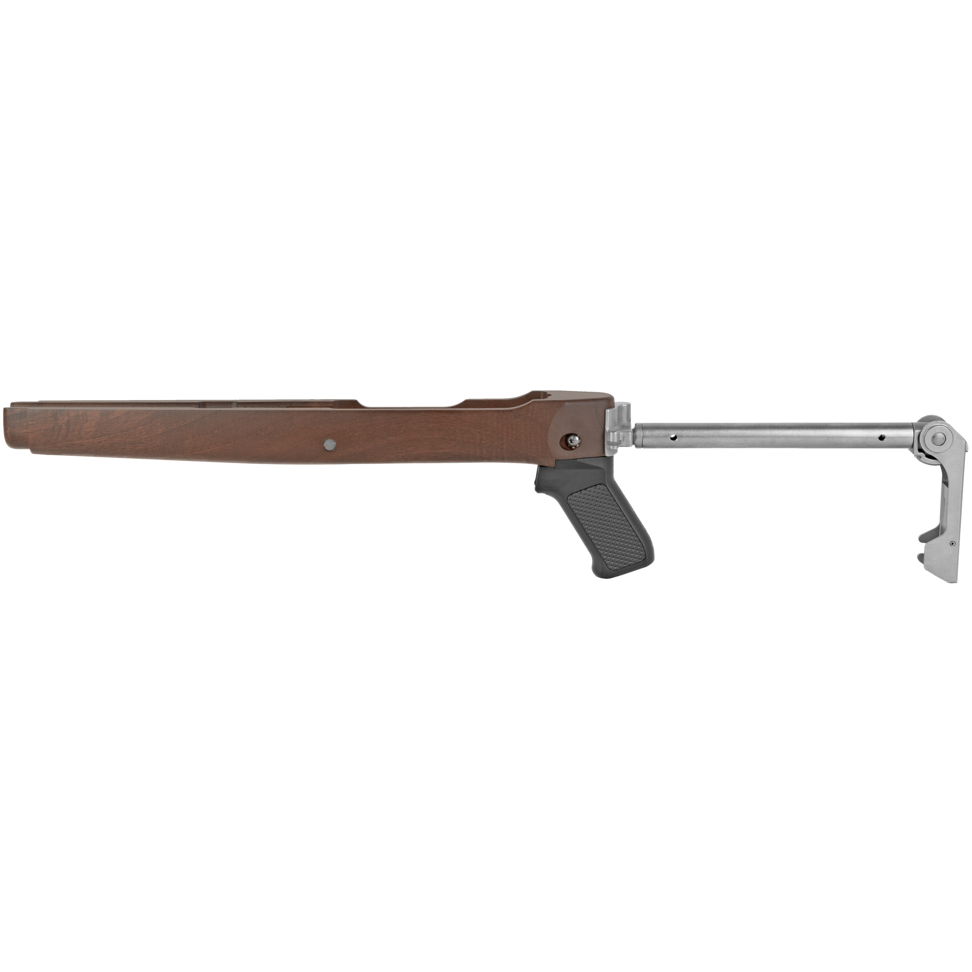 Samson Manufacturing Corp. B-TM, Folding Walnut Stock, fits Ruger 10/22, Stainless Steel Buttstock - Samson