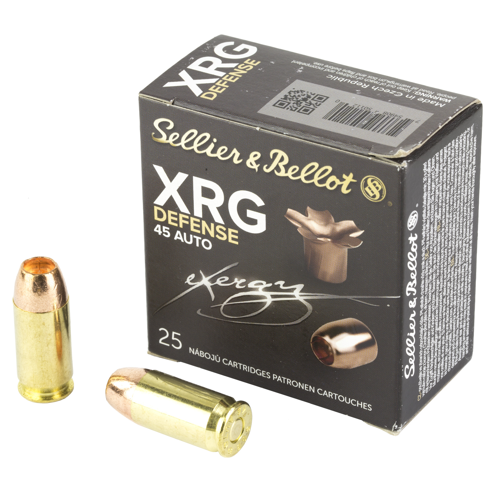 Sellier & Bellot Pistol .45 ACP Ammunition, 25 Rounds JHP 165Gr - SB45XA