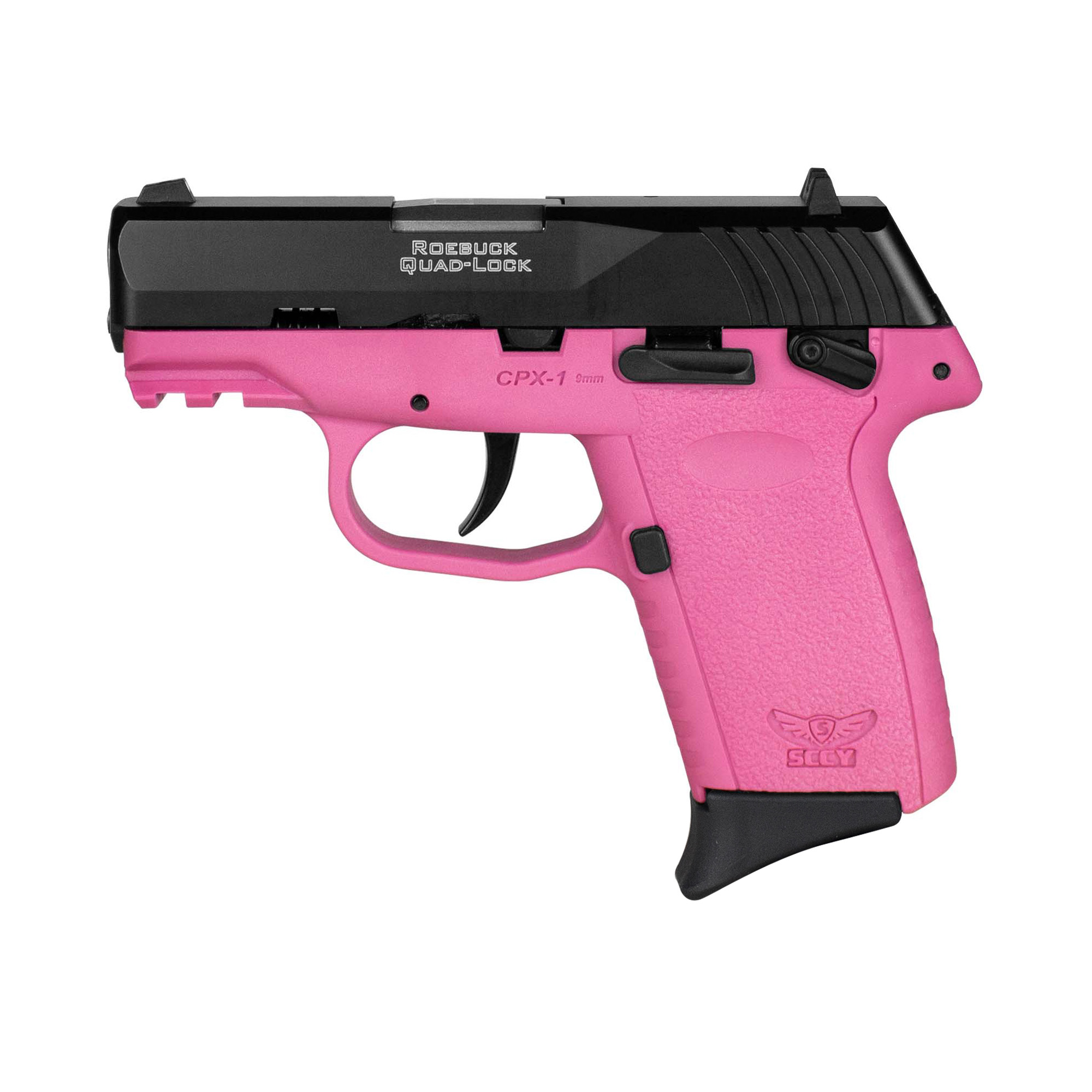 SCCY CPX-1 Gen 3 9mm Pistol, 3.1" Barrel, 3 Dot Sights, Pink, Black - CPX1CBPKG3 - Sccy