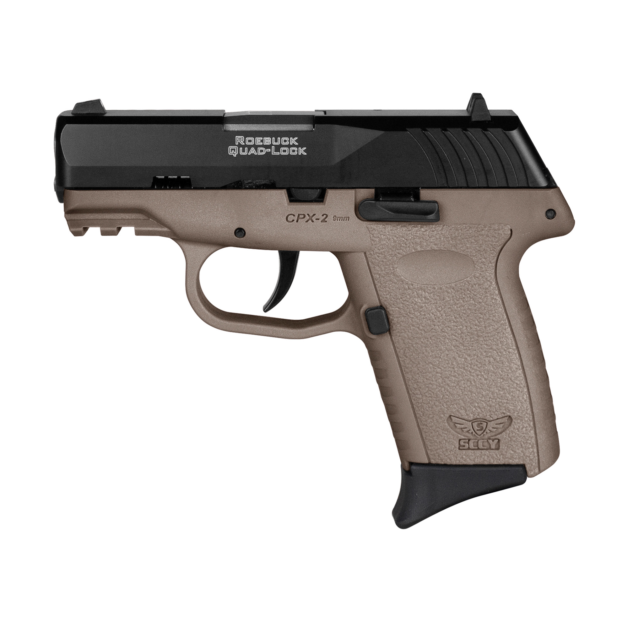 SCCY CPX-2 Gen 3 9mm Pistol, 3.1" Barrel, 3 Dot Sights, Flat Dark Earth, Black - CPX2CBDEG3