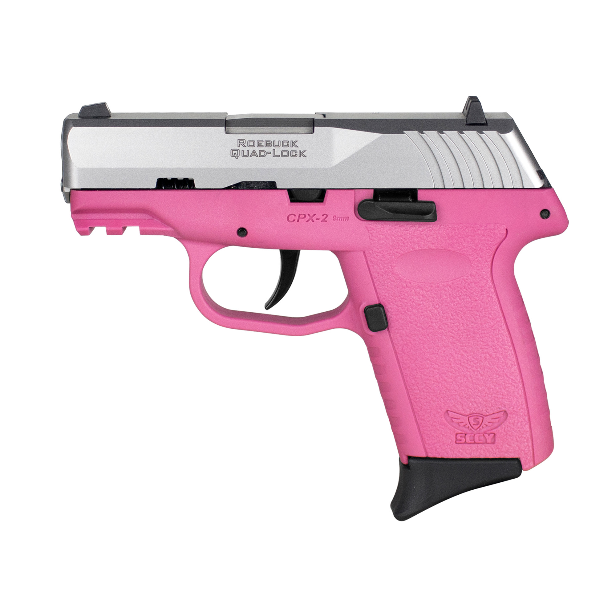 SCCY CPX-2 Gen 3 9mm Pistol, 3.1" Barrel, 3 Dot Sights, Pink, Silver - CPX2TTPKG3 - Sccy