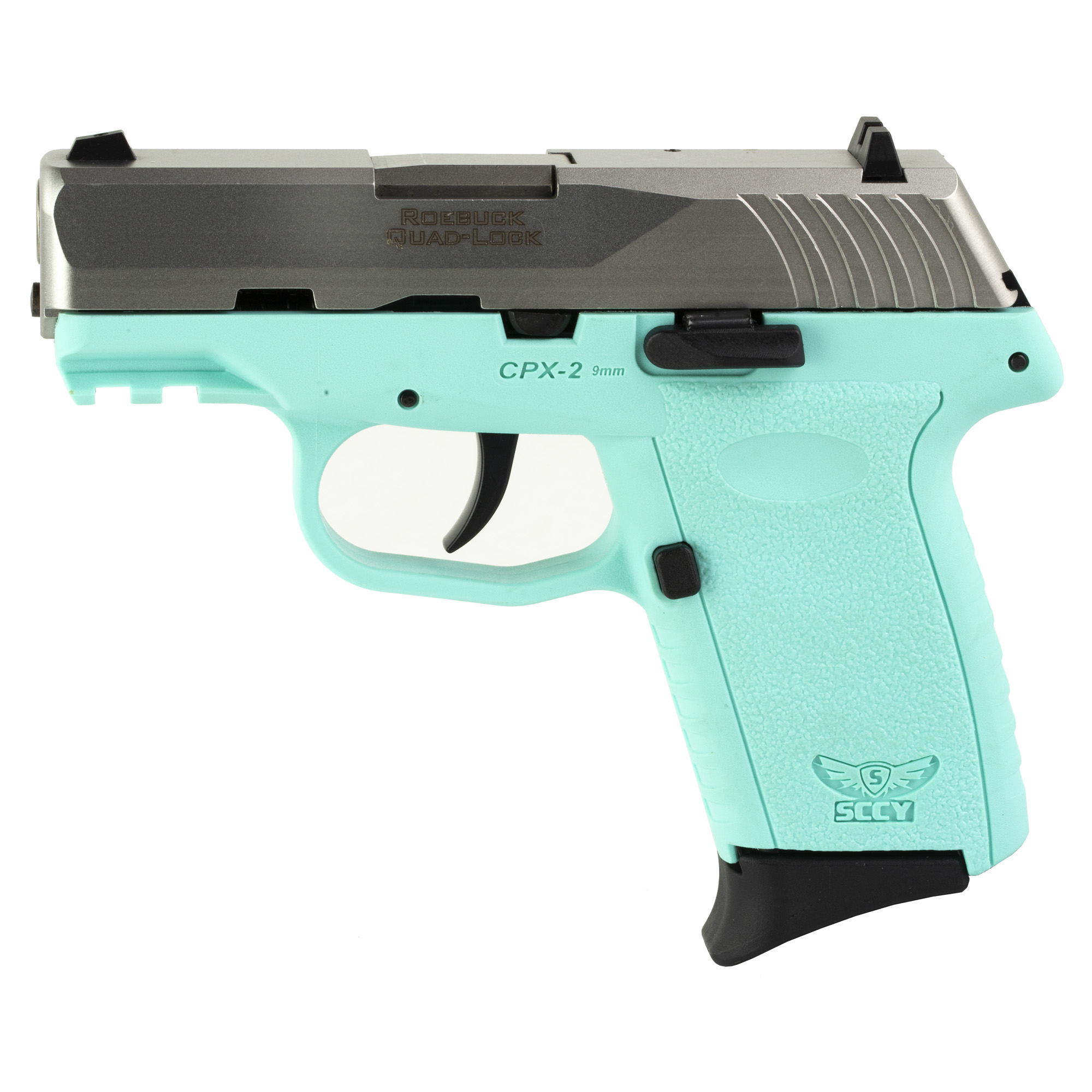 SCCY CPX-2 Gen 3 9mm Pistol, 3.1" Barrel, 3 Dot Sights, SCCYBlu, Slv - CPX2TTSBG3