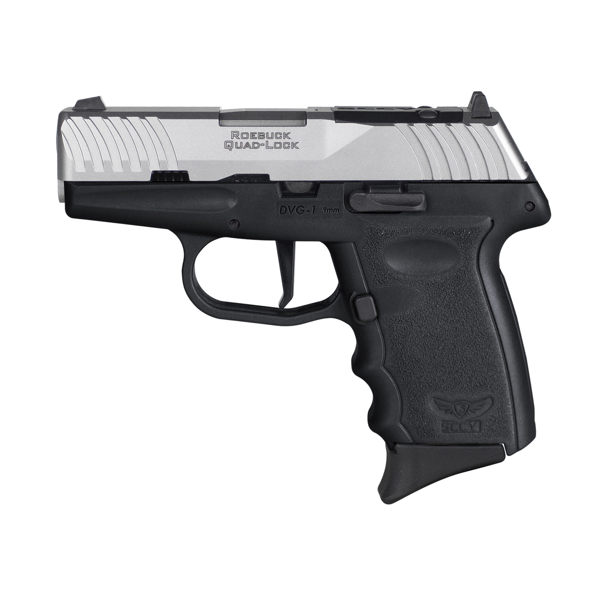 SCCY DVG-1 9mm Pistol, 3.1" Barrel, Blade Front/Adjustable Rear Sights, Black, Silver - DVG1TTBKRDR - Sccy