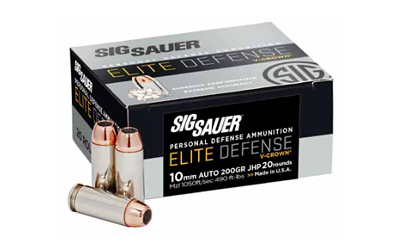 Sig Sauer Elite Performance 10mm Ammunition, 20 Rounds JHP 200Gr - E10MM20020 - Sig Sauer