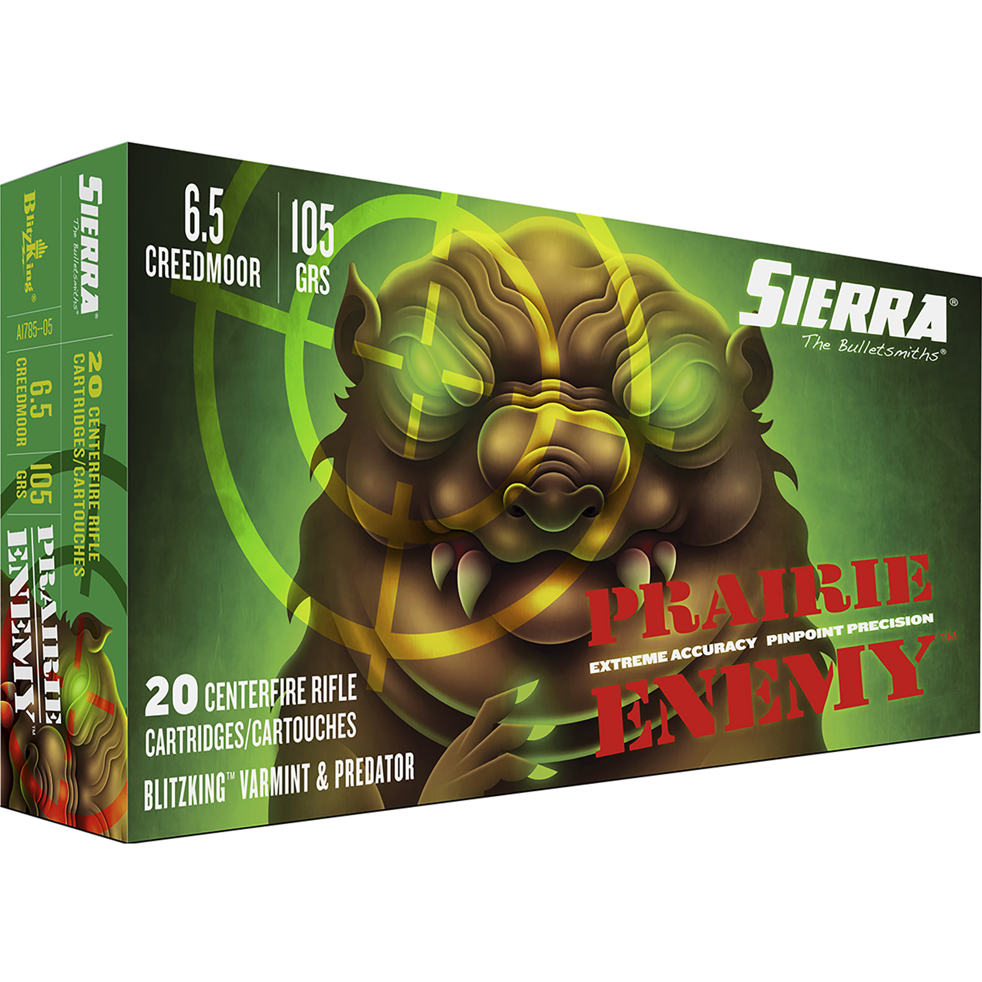 Sierra Prairie Enemy 6.5 Creedmoor Ammunition, 20 Rounds Ballistic Tip 105Gr - A178505 - Sierra