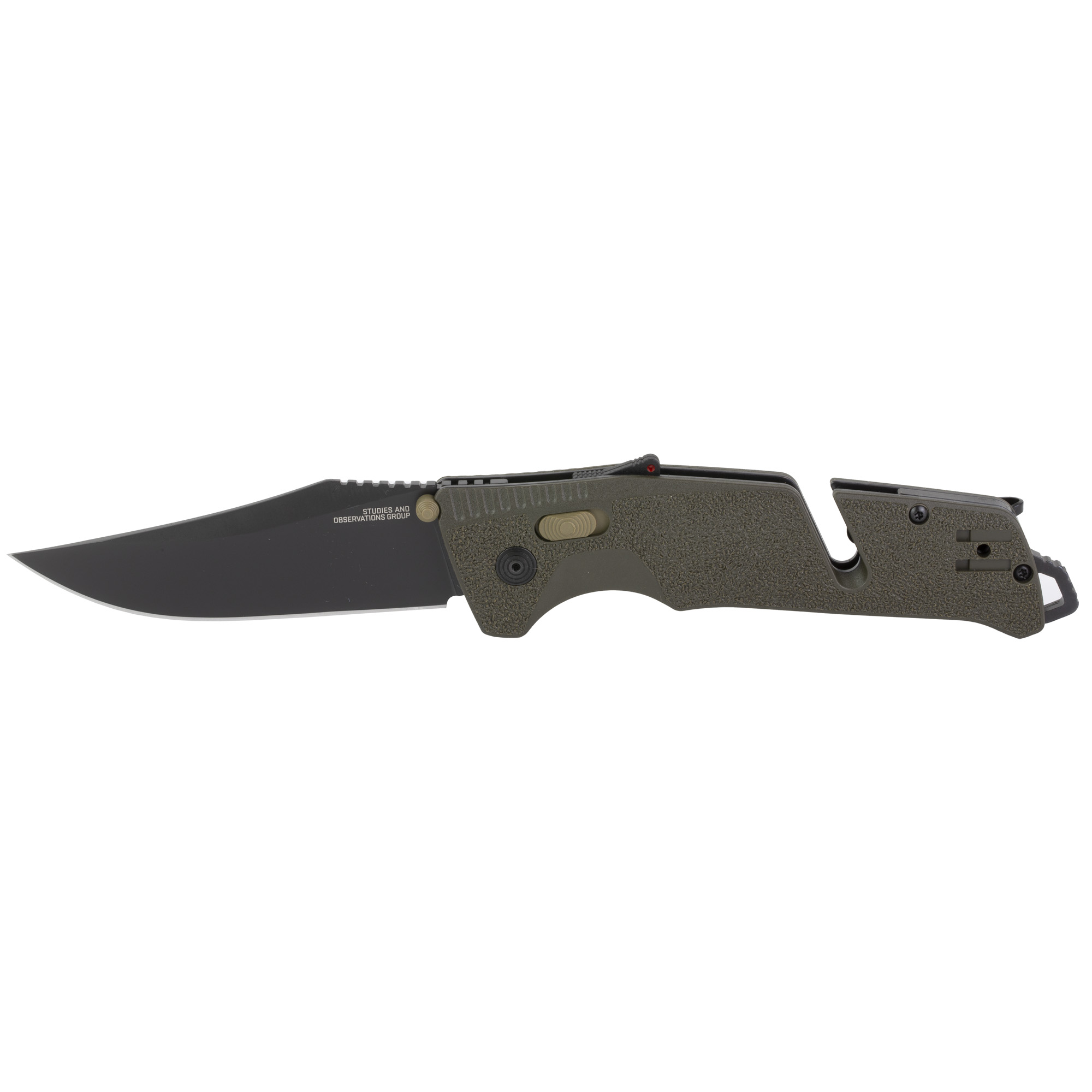 SOG Knives Trident AT 3.7" Clip Point Folding Knife, Black - SOG11120341 - Sog Knives