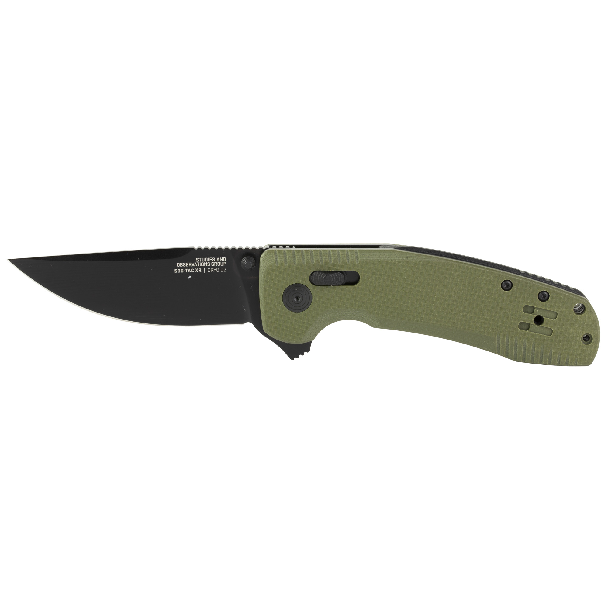 SOG Knives SOG-TAC XR 3.38" Clip Point Folding Knife, Black - SOG12380241 - Sog Knives