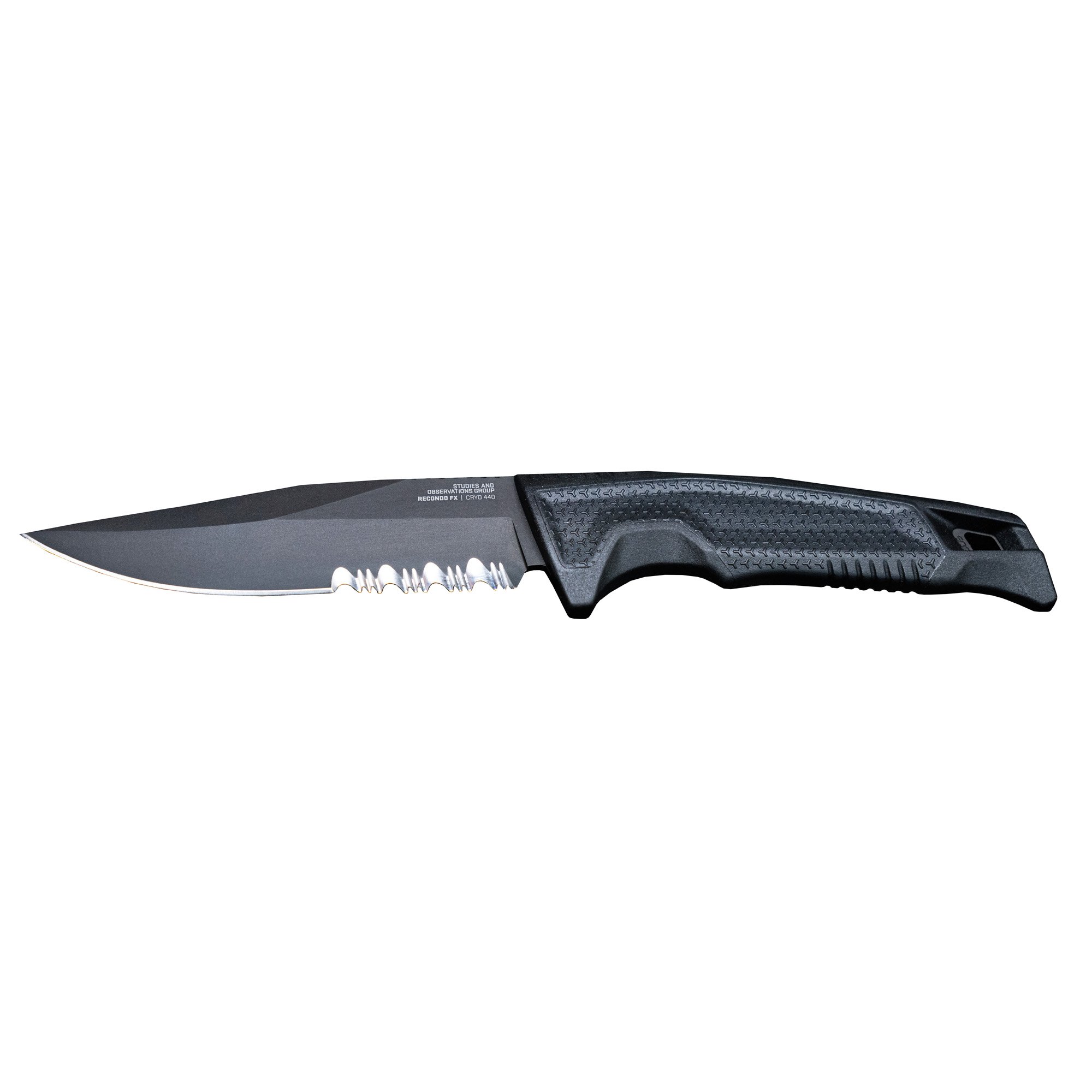 SOG Knives Recondo 4.6" Clip Point Fixed Blade Knife, Black - SOG17220257 - Sog Knives