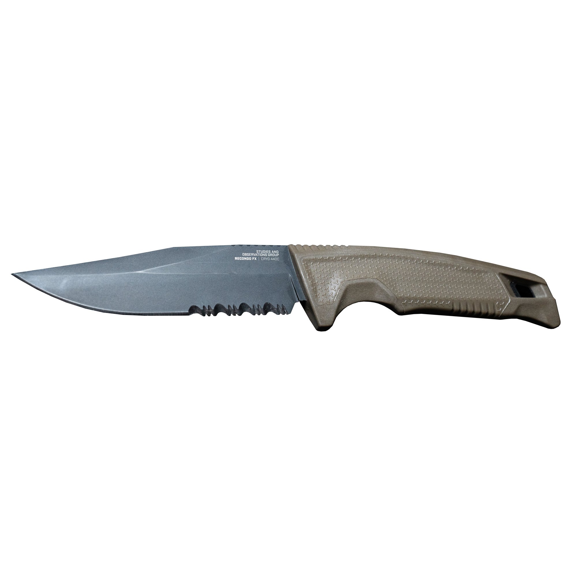 SOG Knives Recondo 4.6" Clip Point Fixed Blade Knife, Black - SOG17220457 - Sog Knives