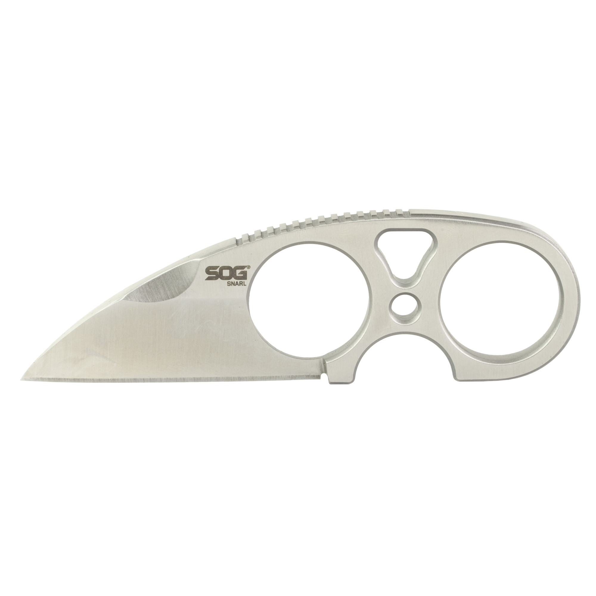 SOG Knives Snarl 2.3" Sheepsfoot Fixed Blade Knife, Silver - SOGJB01KCP - Sog Knives