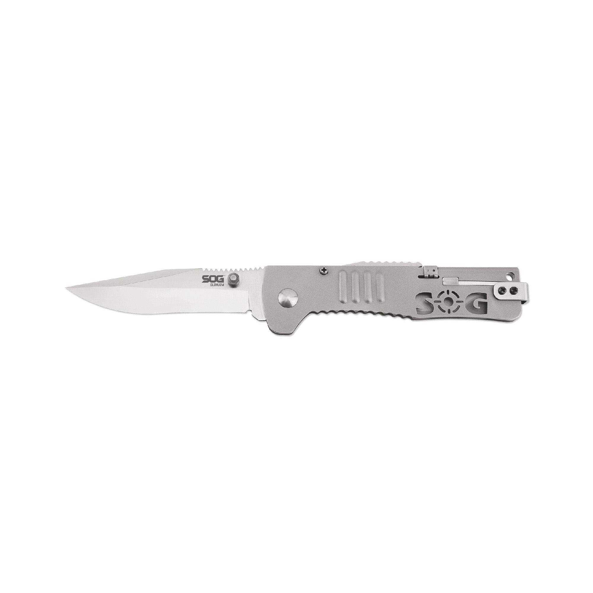 SOG Knives SlimJim 3.18" Clip Point Folding Knife, Silver - SOGSJ31CP - Sog Knives