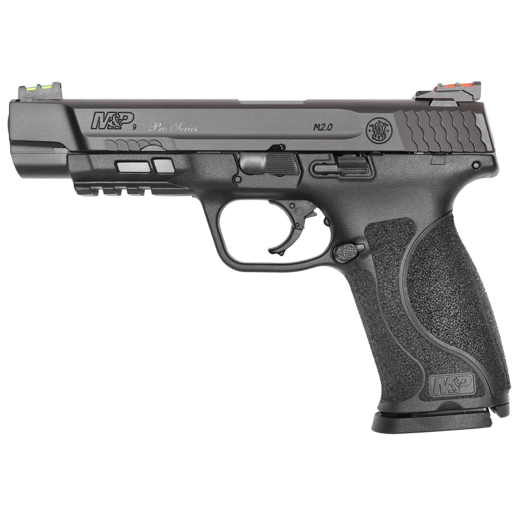 Smith & Wesson M&P 2.0 9mm Pistol, 5" Barrel, Fiber Optic Sights, Black - 11820 - 