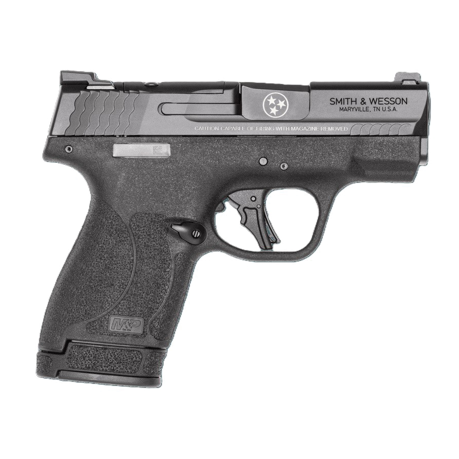 Smith & Wesson M&P9 Shield Plus Limited Edition Tennessee Logo with Safety 9mm 3.10" 10/13rds, Black - Smith & Wesson