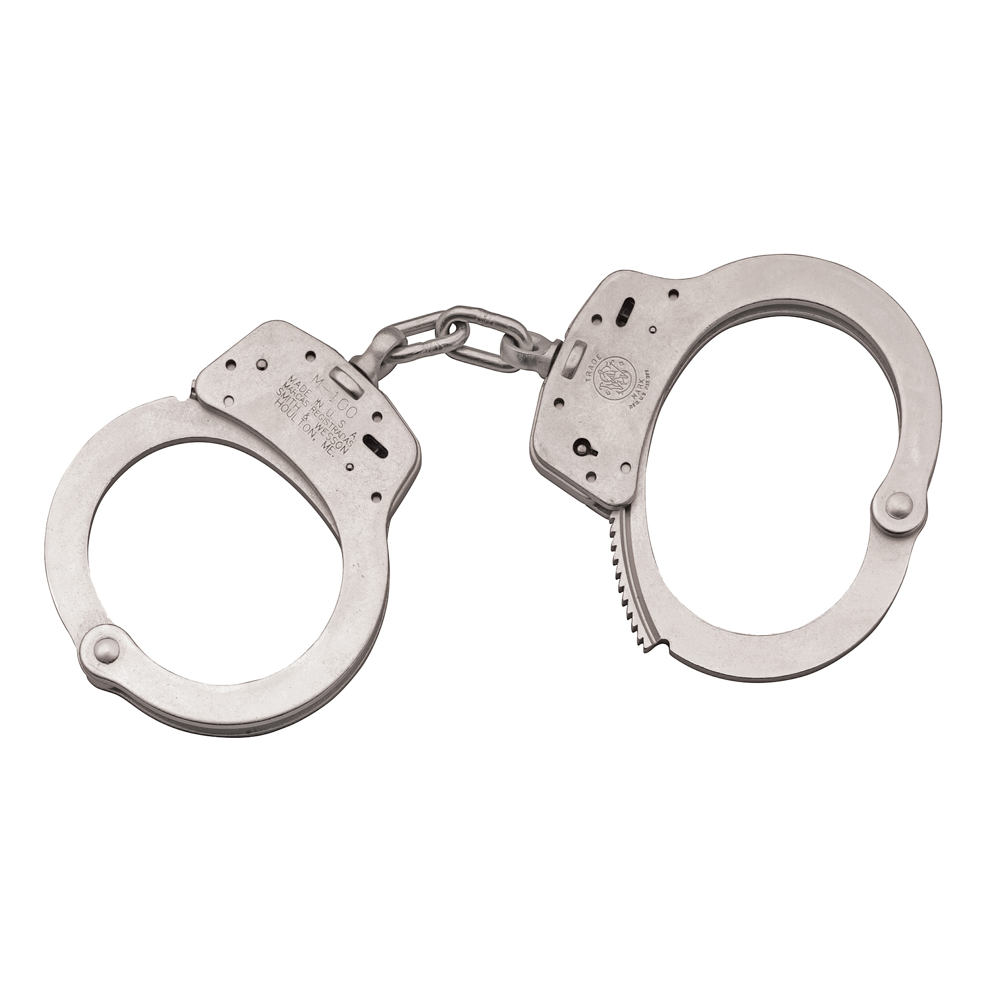 Smith & Wesson M100 Handcuff, Nickel, Chain - 350103 - Smith & Wesson
