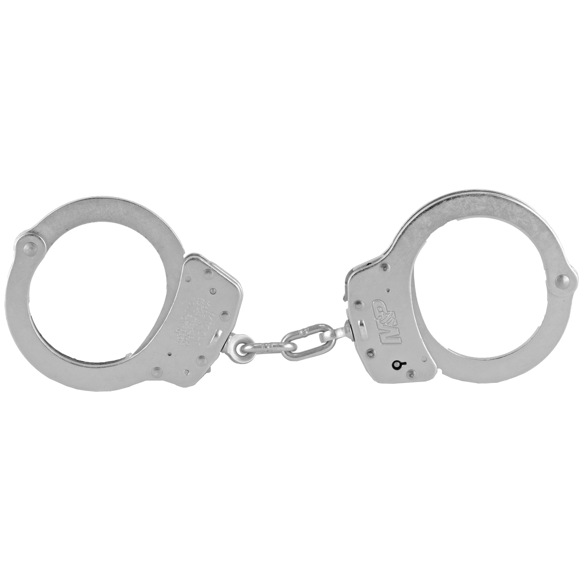 Smith & Wesson M100 Handcuff, Nickel, Chain, Lever Lock 350122 - Smith & Wesson
