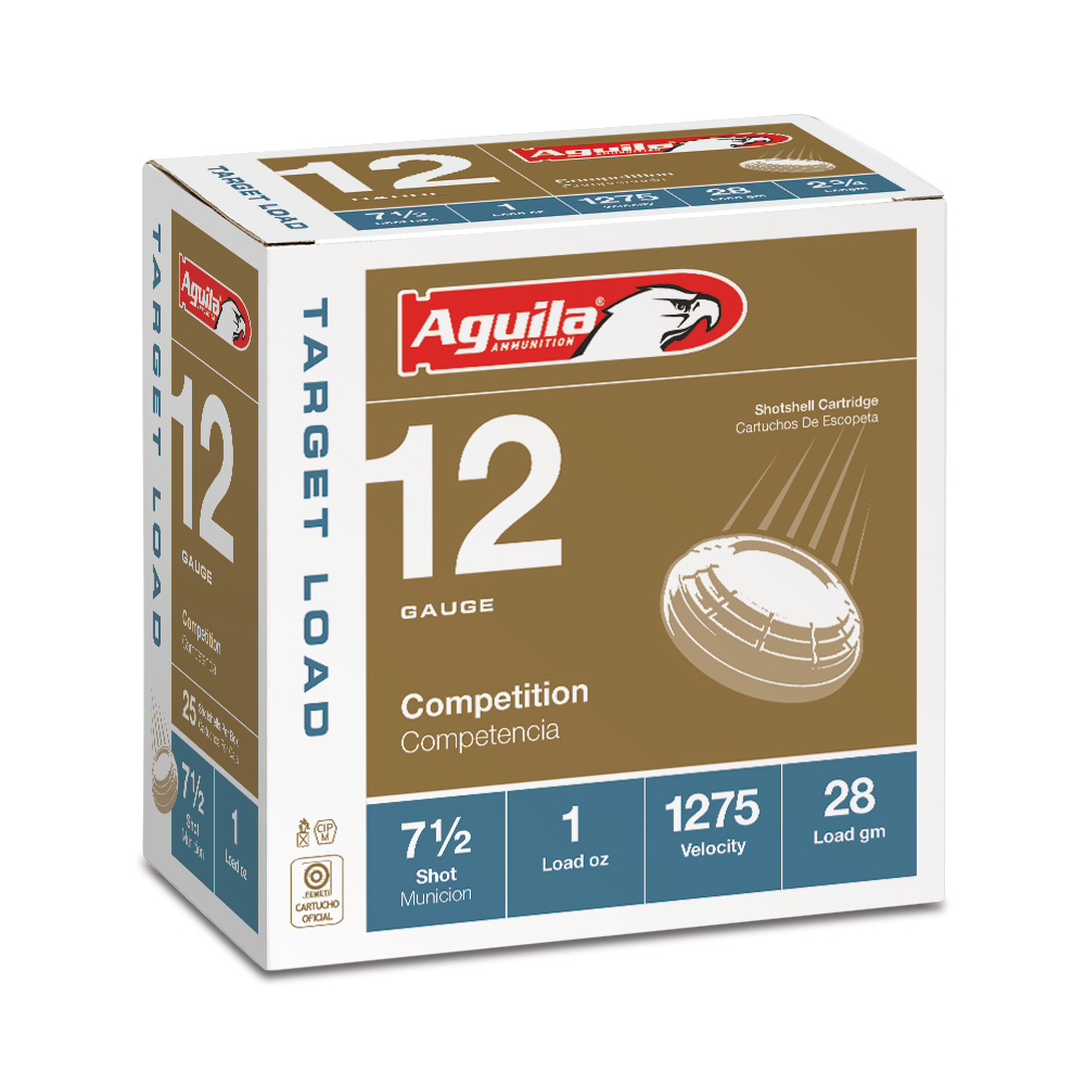 Aguila Competition 12 Gauge 2-3/4 inches 7-1/2 Shot 1-1/8 oz Sporting Clay Lead Shotshell, Birdshot, 25/Box - 1CHB1246 - Aguila