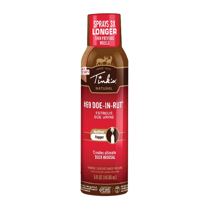 Tink's 69 Doe-In-Rut Hot Shot Buck Lure Fogger, 5 oz Can