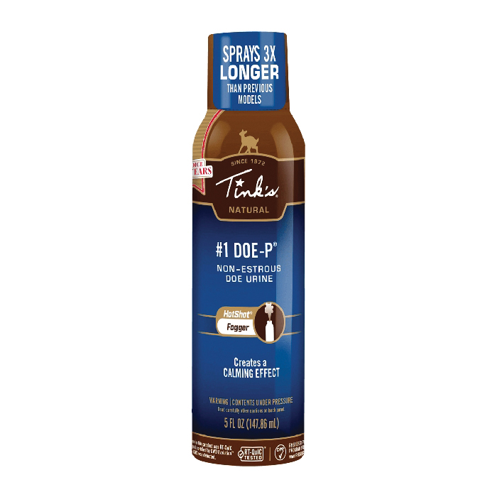 Tink's 1 Doe-P Hot Shot Deer Lure Calming Fogger, 5 oz Can - Tinks