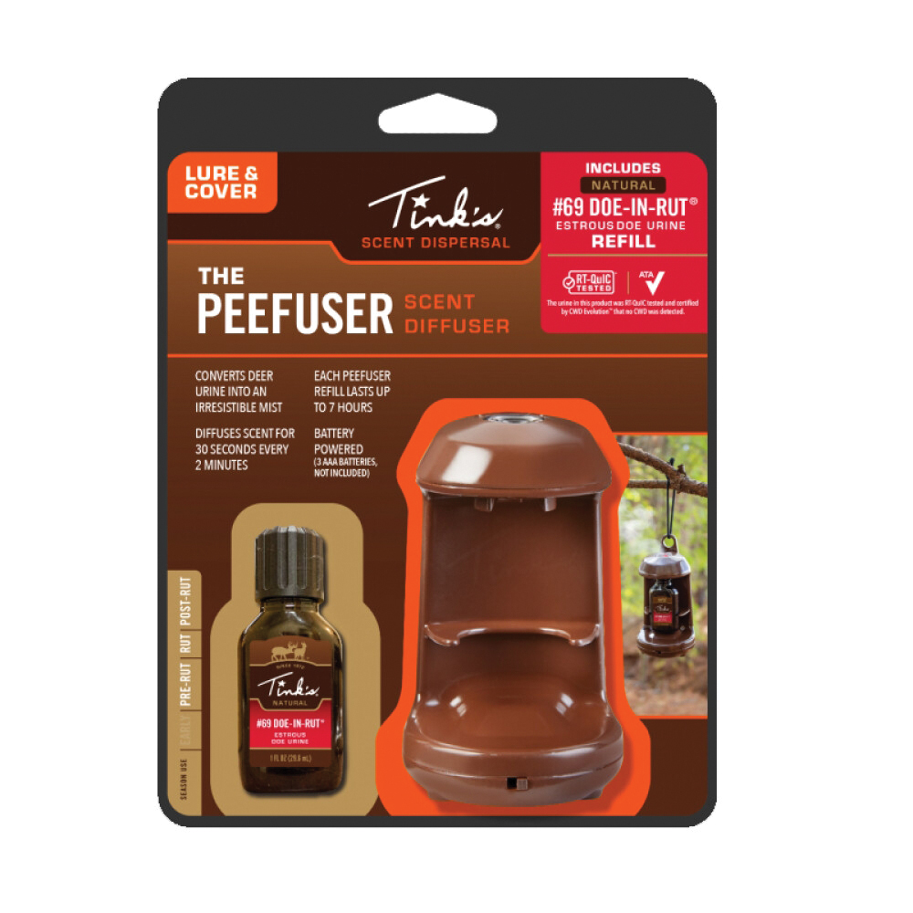 Tink's 69 Doe-In-Rut PeeFuser Scent Diffuser w/#69 Natural Refill, 5 oz Bottle