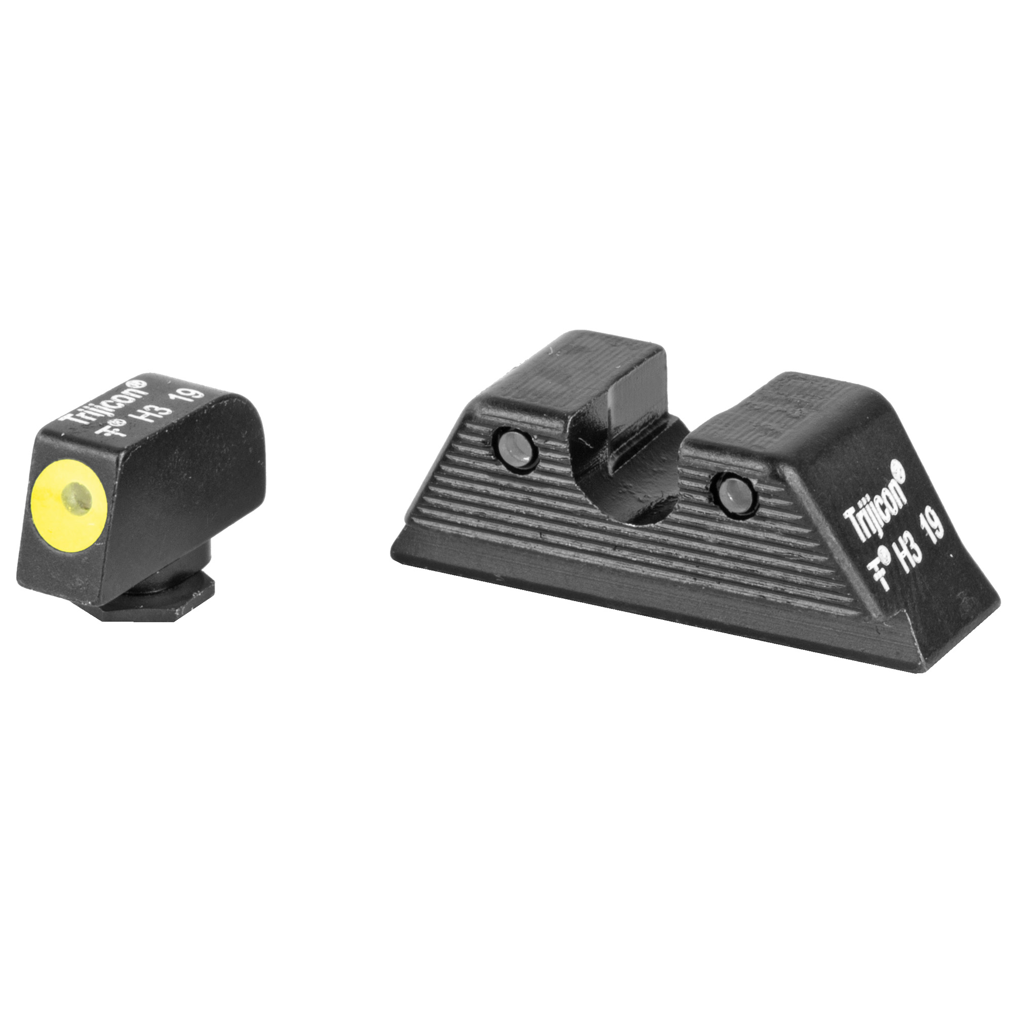 Trijicon HD Tritium Night Sights, Yellow Front Outline. fits Glock MOS 17/19/26/27/33/34 - Trijicon