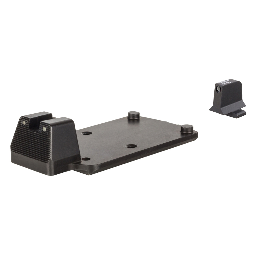 Trijicon RMR Mount w/Integrated Bright and Tough Night Sights Front/Rear, Green/Black - Trijicon