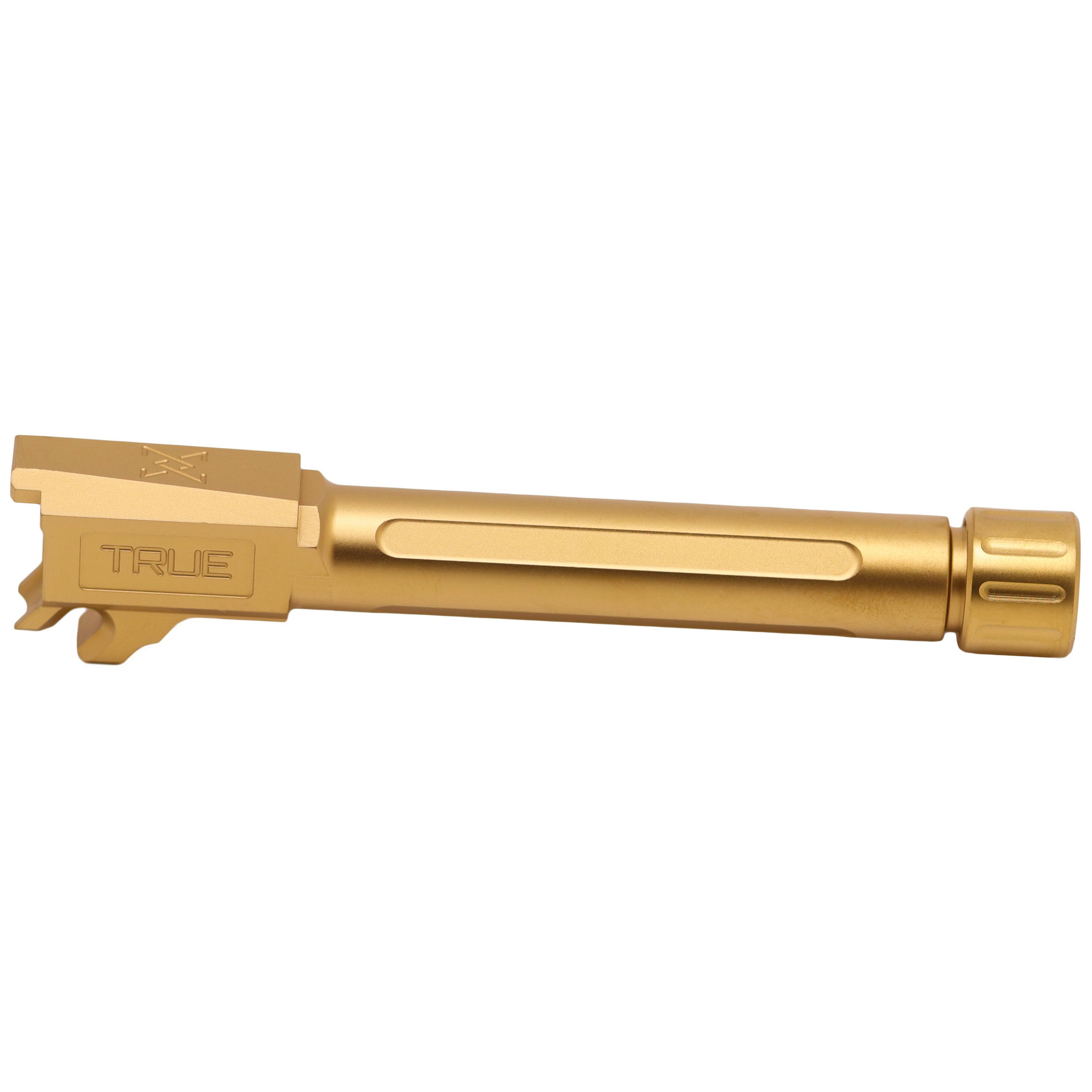True Precision Barrel, 9mm, Gold, Thread Protector, Threaded, Sig P365XL, Titanium Nitride - True Precision