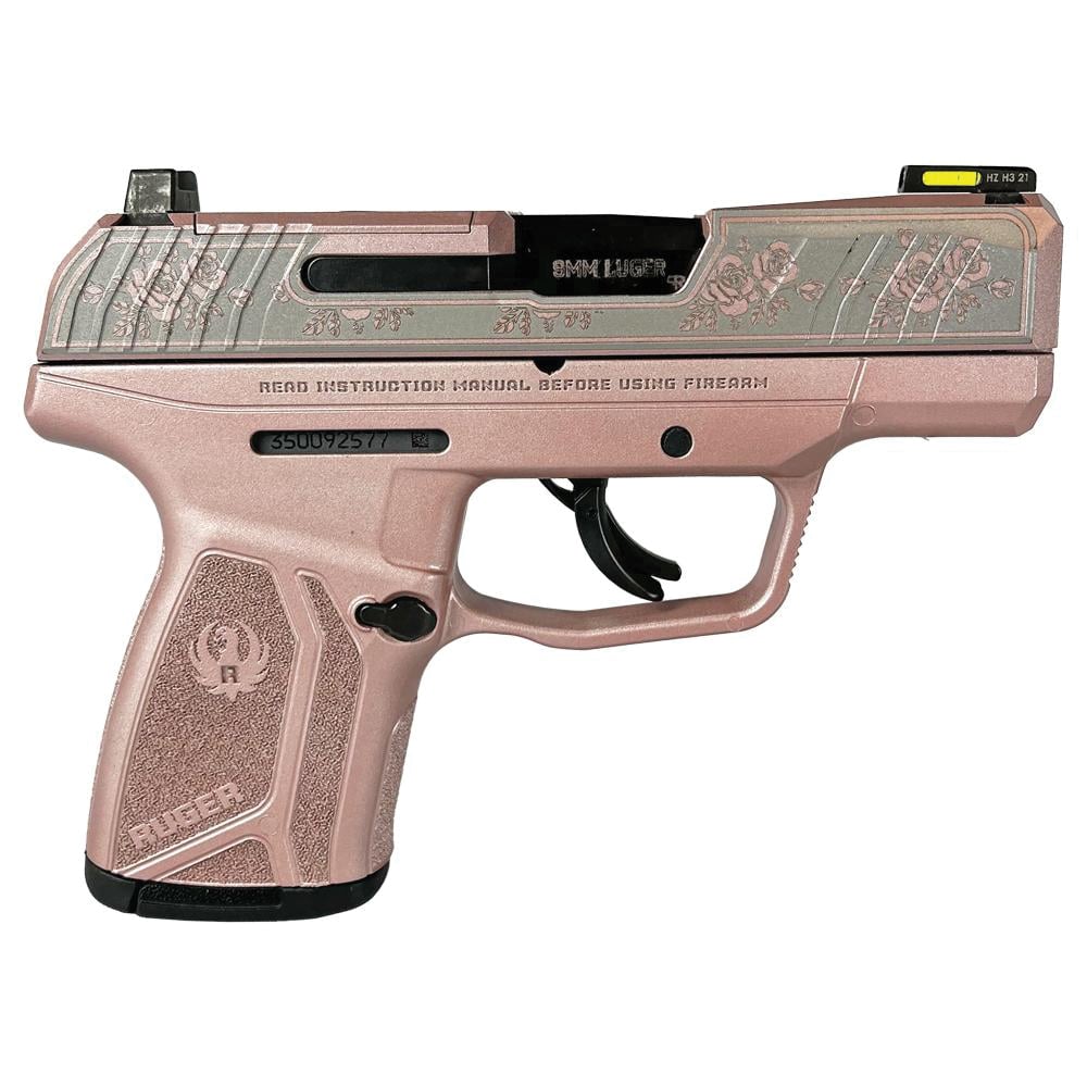 Ruger Max-9 Pro Rose Gold/Rose Engraved 9mm 3.20" 12/10rds, Rose Gold - Ruger