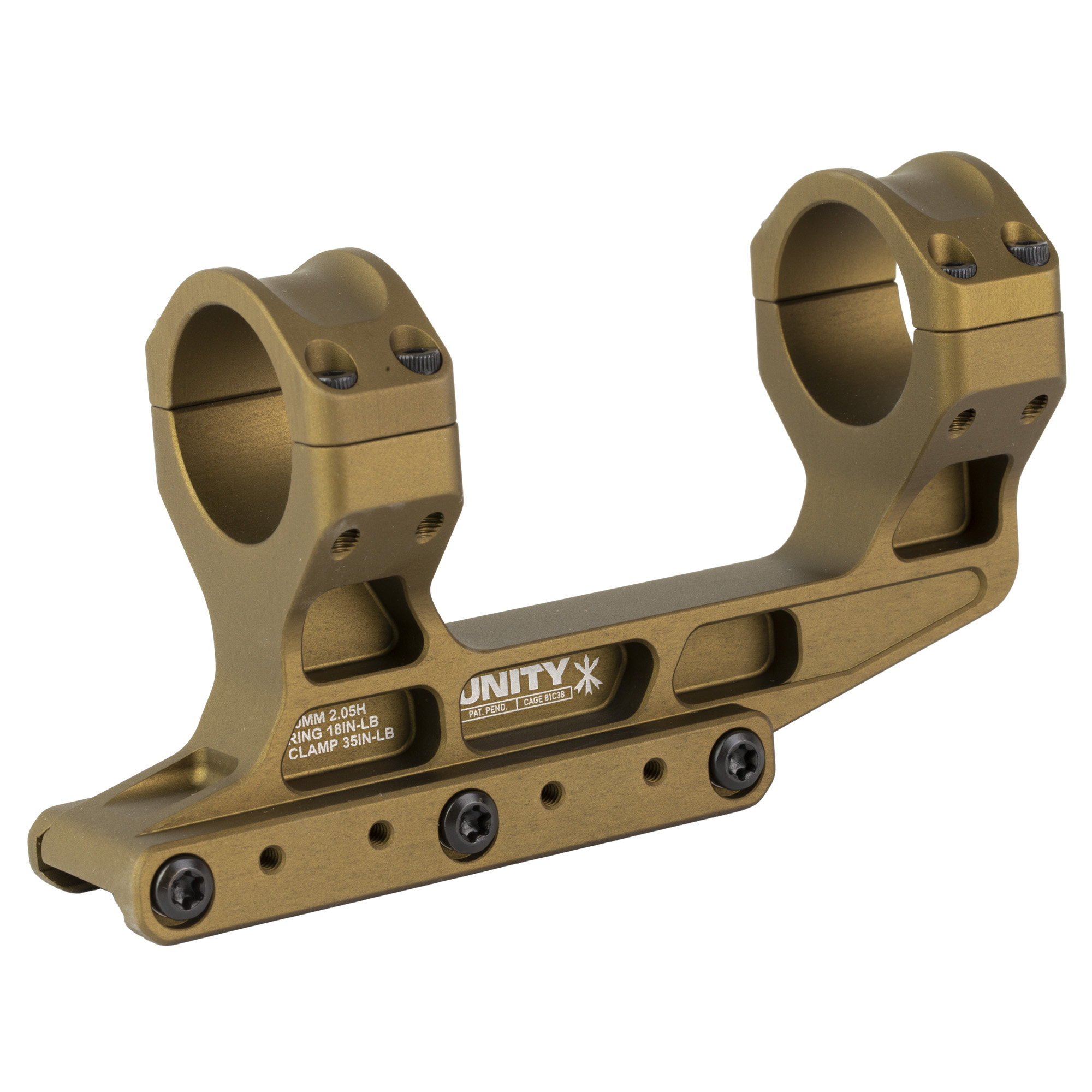 Unity Tactical FAST 30mm LPVO Flat Dark Earth 30MM Rings FST-S30205F