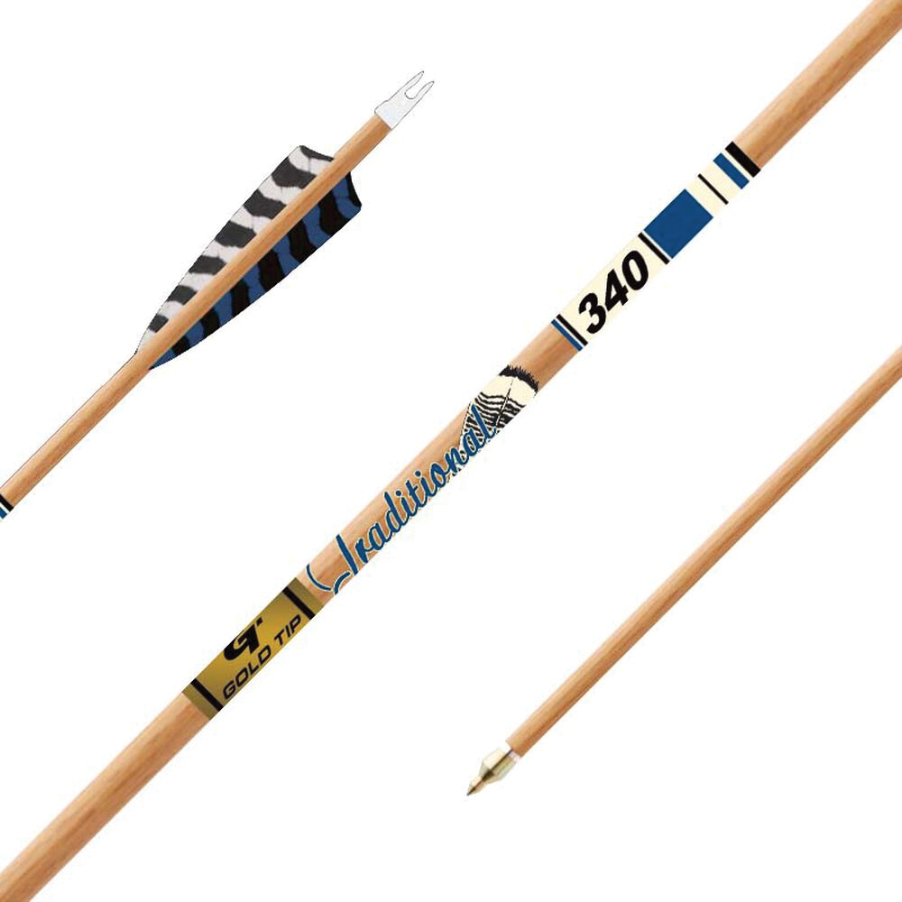Gold Tip Traditional XT 32" 9.30 GPI 400 Spine Hunting Arrow, Brown Pack of 6 - Gold Tip