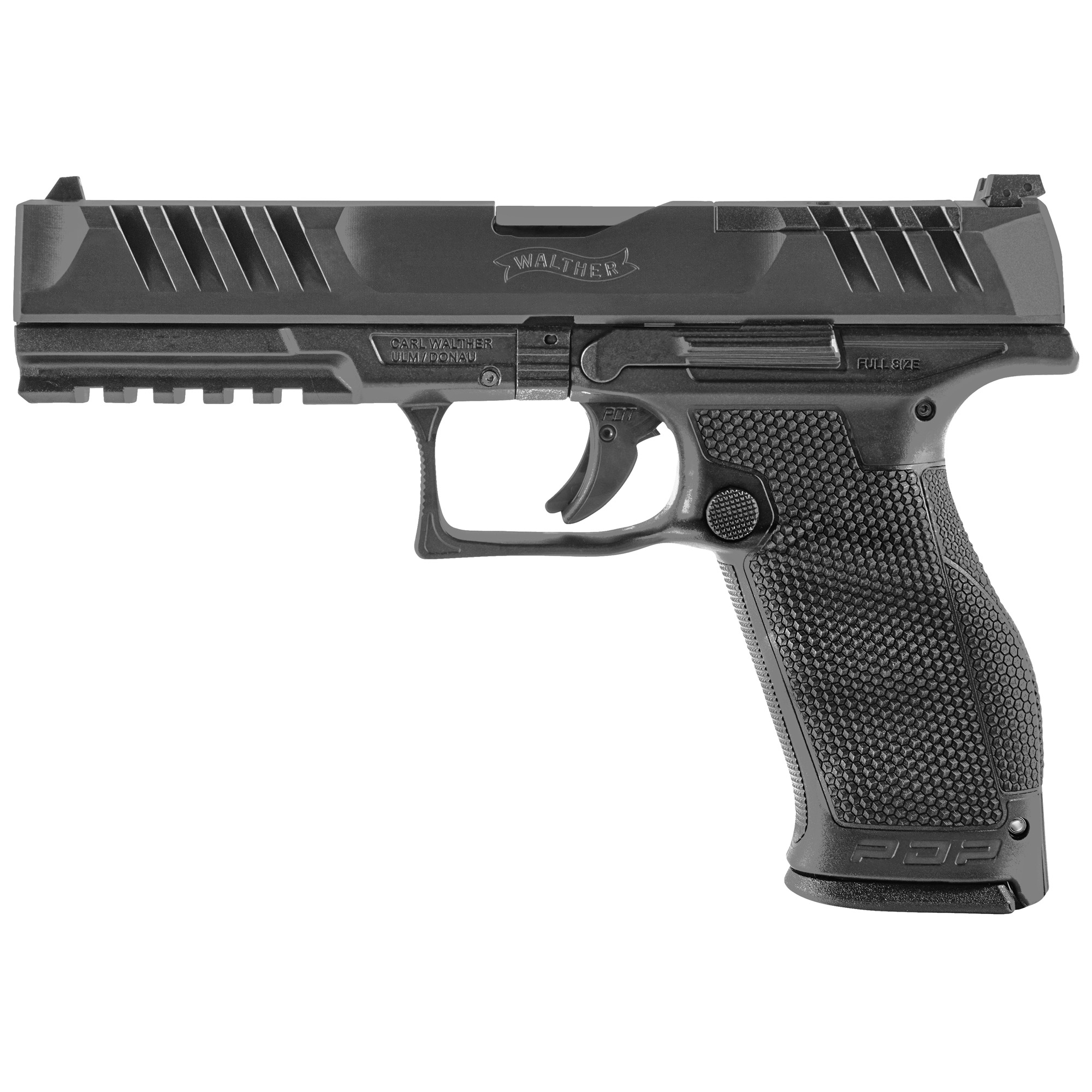 Walther PDP 9mm Pistol, 5" Barrel, Adjustable Rear Sights, Black - 2858134 - Walther
