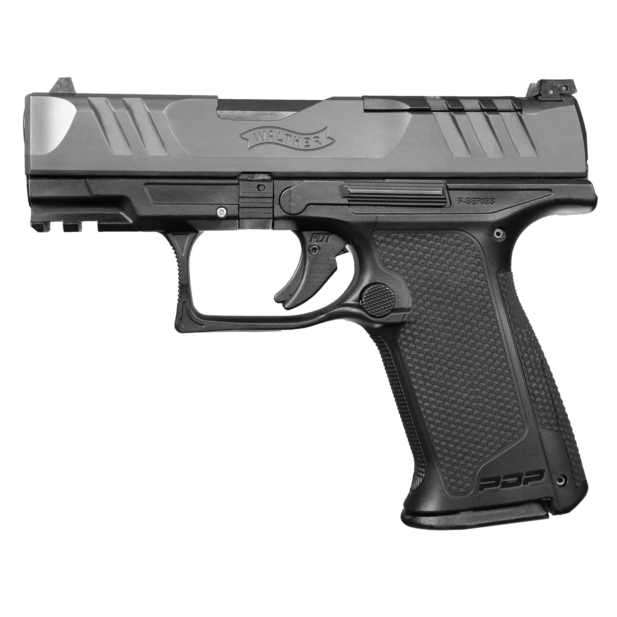 Walther PDP 9mm Pistol, 3.5" Barrel, Adjustable Rear Sights, Black - 2871823