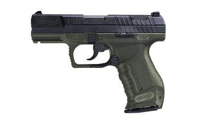 Walther P99 9mm Pistol, 4" Barrel, Fixed Sights, Black, OD Green - 2874172 - Walther