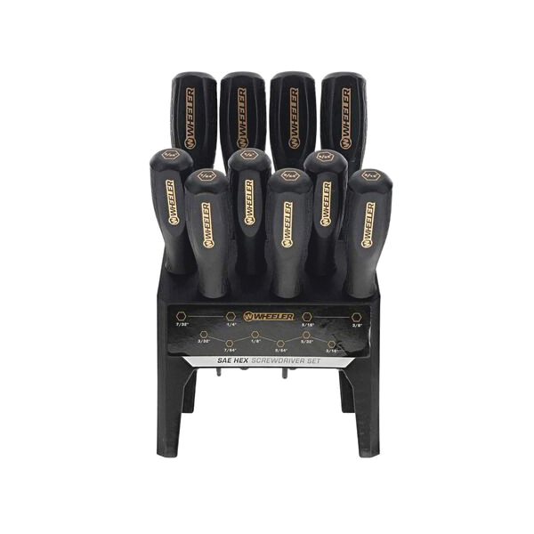 Wheeler 10-Piece SAE Hex Benchtop Screwdriver Set, Black - Wheeler